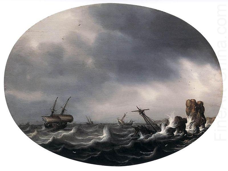 Simon de Vlieger Stormy Sea china oil painting image